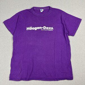Vintage Haagen-Dazs Ice Cream T-shirt 70s Russell Athletic Boysenberry Sz Large